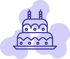 icono de vector de pastel de cumpleaños