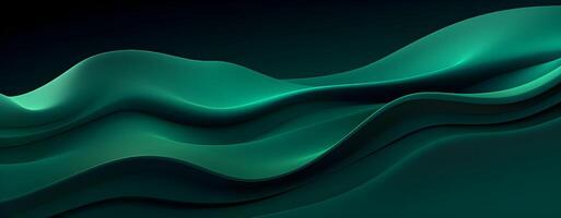 AI generated Green Waves Background photo