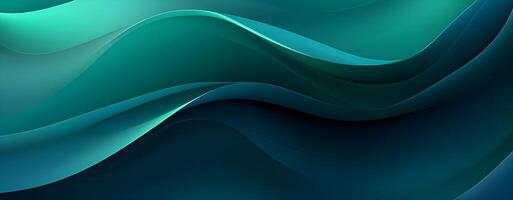 AI generated Green Waves Background photo