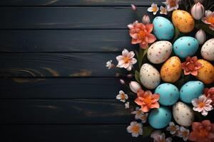 AI generated Easter background banner. ai generated photo