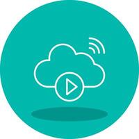 Cloud Vedio Playing Vector Icon
