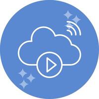 Cloud Vedio Playing Vector Icon