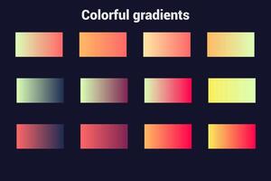 Neon colorful gradient palette vector