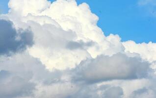 photo of white sky and bright blue clouds