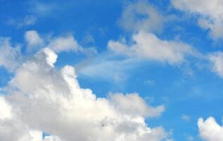 photo of white sky and bright blue clouds