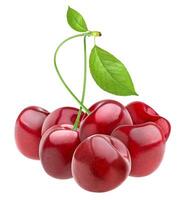 Cherry heap isolated on white background photo