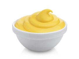 Mayonnaise isolated on white background photo