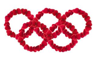 Red heart isolated on white background photo