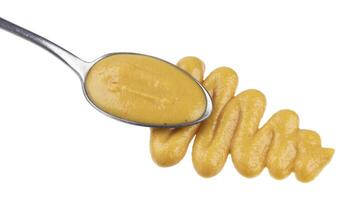 Mustard isolated on white background photo