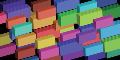 pattern square 3d multi color vector illustration