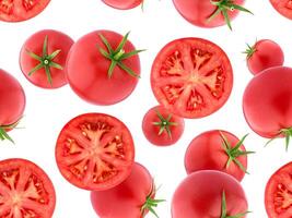 Seamless pattern with tomatoes photo