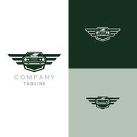 Muscle Iconic Car with Wings in the Logo vector