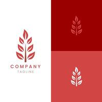Red Leaf Logo for simple identity vector