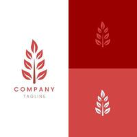 Red Leaf Logo for simple identity vector