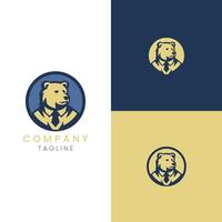 Business Polar Bear logo for brand vector