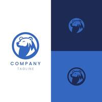 Polar bear iconic logo unique vector