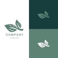 Leaf logo simple shape for branding vector