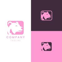Bear minimalism elegance logo brand identity vector
