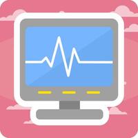 ecg leyendo vector icono