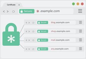 seguro tu sitio con https SSL, Internet comunicación protocolo ese protege el integridad y confidencialidad de datos Entre el los usuarios computadora y el sitio url navegador vector ilustración