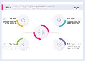 infografía gráfico con cuatro partes diapositiva modelo vector