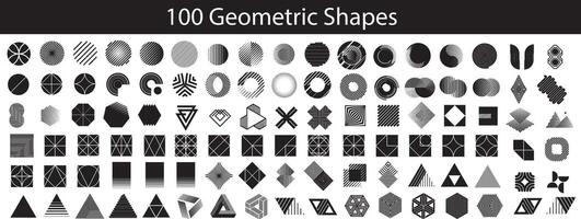 Set of geometric shapes. Memphis design, retro elements for web, vintage, advertisement, commercial banner, poster, leaflet, billboard, sale. Collection trendy halftone vector geometric shapes.