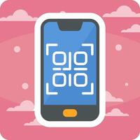 teléfono inteligente qr código vector icono