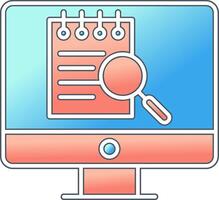 File Search Computer Vector Icon