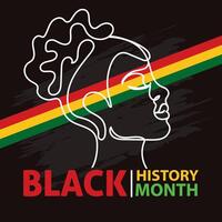 Black history month poster Afro american girl character Vector illustration