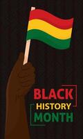 Black history month poster Protest hand gesture Vector illustration