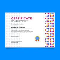 Abstract Circle Element Geometric Certificate Template Design vector