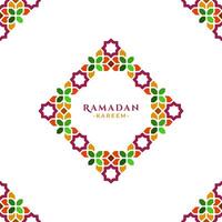 Islamic Geometric Flower Ornament Ramadan Kareem Greeting Design vector