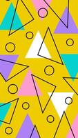 Colorful geometric shape 90s style background ready to post vector