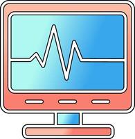 ecg leyendo vector icono