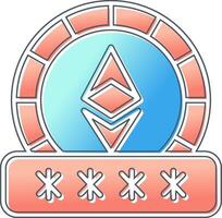 ethereum contraseña vector icono