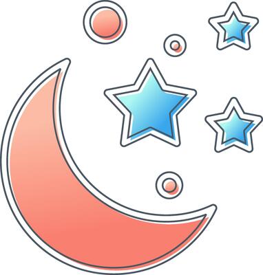 Moon And Stars Vector Icon