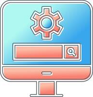 Computer Search Engine Vector Icon