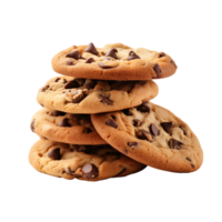 AI generated Transparent Chocolate Chip Cookies on a Clear Surface png