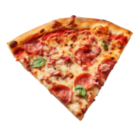 AI generated PNG Image of Isolated Baked Pizza with Slice
