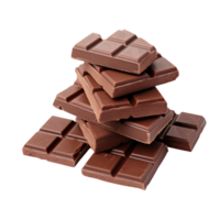 ai généré isolé foncé Chocolat morceaux sur une clair Toile png