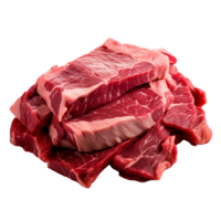 ai generado crudo carne con claro antecedentes transparencia png