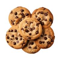 AI generated PNG Image of Isolated Chocolate Chip Cookies