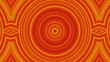Dynamic circle shapes. Abstract animated kaleidoscope circles. Reducing image of circles in yellow-orange color scheme video