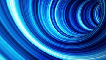 Tunnel animation. Abstract background of blue light bands movement in three-dimensional tunnel animation. Futuristic style of flying through hyperspace video