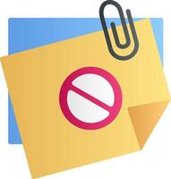 Sticky Notes Ban Vector Icon