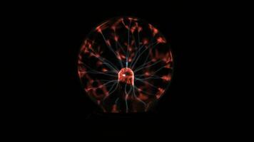 Electrostatic plasma sphere in the dark. Tesla coil - physics experiment video