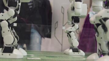 High Technology Future and Science Concept. Smart Humanoid Robots Dancing. Dancing robots. Future technology concept video