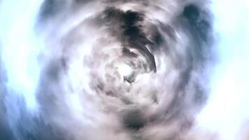 Tunnel from clouds background texture fairy-tale design. Abstract background of a tunnel of clouds video