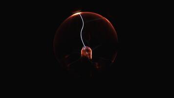 Electrostatic plasma sphere in the dark. Tesla coil - physics experiment video