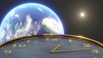 l'horloge Terre Contexte video